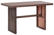 vidaXL Tuintafel 110x60x67 cm poly rattan bruin