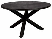 Tower Living Ronde Houten Eettafel Zwart Viola - 130 X 130cm.