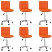 vidaXL Eetkamerstoelen draaibaar 6 st kunstleer oranje