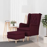 vidaXL Fauteuil met voetenbank stof paars