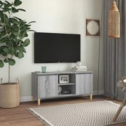 vidaXL Tv-meubel met houten poten 103,5x35x50 cm grijs sonoma eiken