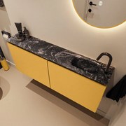 Mondiaz Ture DLux toiletmeubel 120cm ocher met wastafel lava rechts met kraangat