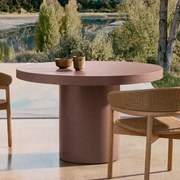 Kave Home Aiguablava Cement Eettafel Rond Terracotta 120 Cm - 120 X 120cm.