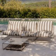 Tuinset Met Modulaire 3-zitsbank En Ombouwbare Bijzettafel Amaro Tapioca Beige - Bruin - Mokka - Sklum