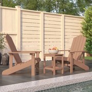 vidaXL Tuinstoelen Adirondack met tafel HDPE bruin