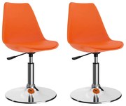 vidaXL Eetkamerstoelen 2 st draaibaar kunstleer oranje