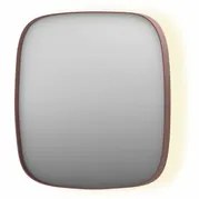 INK SP30 spiegel - 60x4x60cm contour in stalen kader incl indir LED - verwarming - color changing - dimbaar en schakelaar - geborsteld koper 8409714