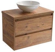 Sanicare Avenza badmeubel 80cm arrano oak met ronde witte waskom