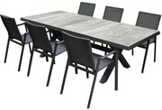 New Valley New Delhi dining tuinset 224x103x74,5 cm 7 delig  aluminium