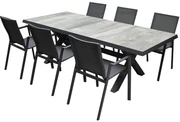 New Valley New Delhi dining tuinset 224x103x74,5 cm 7 delig  aluminium