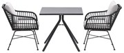 Garden Impressions Lucas tuinset zwart 3-delig - Rimini tuintafel 80x80 cm