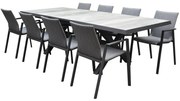 Nancy New Delhi dining tuinset uitschuifbaar 204-264x103xH74,5 cm 9 delig  aluminium