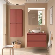 Muebles Project badmeubel 100cm met 2 lades en toppaneel rood