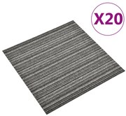 vidaXL Tapijttegels 20 st 5 m² 50x50 cm gestreept antraciet