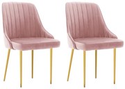 vidaXL Eetkamerstoelen 2 st fluweel roze