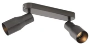 Afgeronde plafondSpot / Opbouwspot / Plafondspot gunmetal GU10 50mm 2-lichts - Stanley Modern GU10 Binnenverlichting Lamp