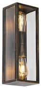 Buitenlamp Vintage wandlamp antiek goud 38 cm 2-lichts IP44 - Charlois Industriele / Industrie / Industrial, Klassiek / Antiek E27 IP44 Buitenverlichting