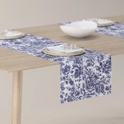 Dekoria Rechthoekige tafelloper, wit-blauw, 40 x 130 cm