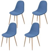 vidaXL Eetkamerstoelen 4 st stof blauw