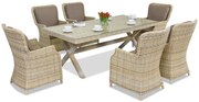 Exclusieve rotan dining tuinset Londen Garden Point beige