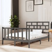 vidaXL Bedframe massief grenenhout grijs 120x190 cm 4FT Small Double