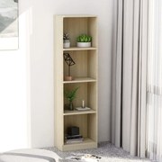 vidaXL Boekenkast met 4 schappen 40x24x142 cm bewerkt hout sonoma eik