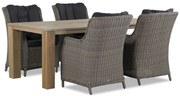 Tuinset 4 personen 200 cm Wicker Taupe Garden Collections Buckingham/Brighton