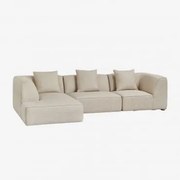 Linker 3-delige Modulaire Chaise Longue Bank Bekleed Met Cardea Bouclé Crèmebeige - Sklum