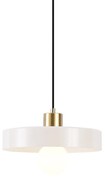 Retro hanglamp goud met beige glas - Jina