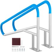 VEVOR zwembadleuning, 2 stuks, 1395 x 810 x 100 mm, zwembadinstap, roestvrij staal met voetplaat voor binnen- en buitenbaden, instaphulp, roestvrije handgreep met handgreepafdekking en accessoires voor spa's