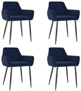 vidaXL Eetkamerstoelen 4 st fluweel blauw