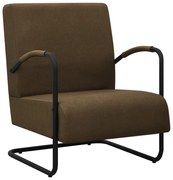 vidaXL Fauteuil stof donkerbruin