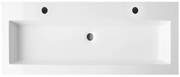 Lambini Designs Copparo compacte wastafel mineraalmarmer 120cm met 2 kraangaten wit glans