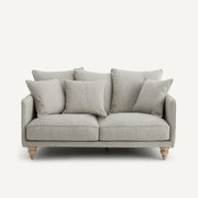 Compacte 3-zitsbank van viscose met structuur en linnen, LAZARE