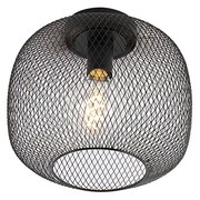 Moderne zwarte plafondlamp - Bliss Mesh Modern E27 Draadlamp bol / globe / rond Binnenverlichting Lamp