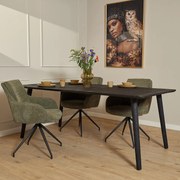 Starfurn Omaha Black Eettafel Zwart Mangohout 180 Cm - 180 X 90cm.