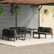 vidaXL 7-delige Loungeset met kussens aluminium antracietkleurig