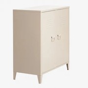 Pohpli Stalen Kast Met 2 Deuren, 80x40 Cm Tapioca Beige - Sklum