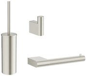Crosswater MPRO toiletset - toiletborstelhouder - handdoekhaak - wcrolhouder - geborsteld RVS SW916826 / SW916827 / SW916825