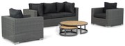 Stoel en Bank Loungeset 5 personen Wicker Grijs  Garden Collections Toronto/Westfield