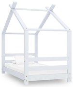 vidaXL Kinderbedframe massief grenenhout wit 70x140 cm