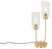 Art Deco tafellamp goud met glas 2-lichts - Laura Art Deco E27 Binnenverlichting Lamp