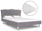 vidaXL Bed met matras stof lichtgrijs 140x200 cm