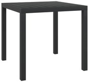 vidaXL Tuintafel 80x80x74 cm aluminium en HKC zwart