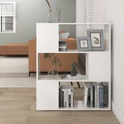 vidaXL Boekenkast/kamerscherm 80x24x94 cm spaanplaat hoogglans wit