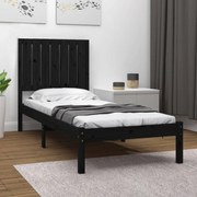 vidaXL Bedframe massief hout zwart 75x190 cm 2FT6 Small Single