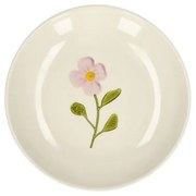 Gebaksbordje, steengoed, roze bloem,Ø 16 cm