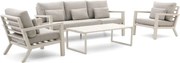 Stoel-bank loungeset Forza | 5 personen | Loungeset Beige | Aluminium | Kees Smit Tuinmeubelen