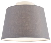 Moderne plafondlamp met donkergrijze kap 25 cm - Combi