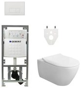 Villeroy & Boch Subway 2.0 DirectFlush CeramicPlus toiletset slimseat zitting met Geberit reservoir en bedieningsplaat met rechthoekige knoppen wit 0701131/SW706187/ga26033/ga91964/